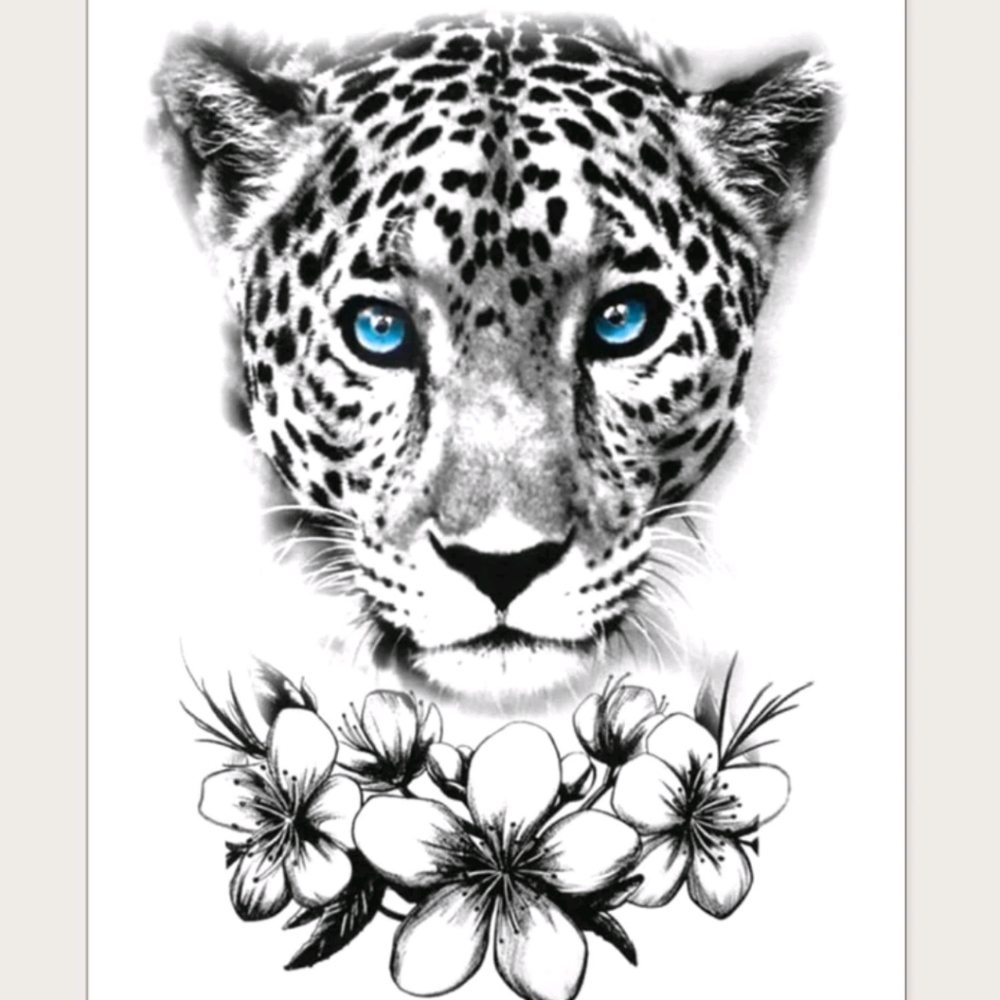 7" Leopard Temporary Tattoo
